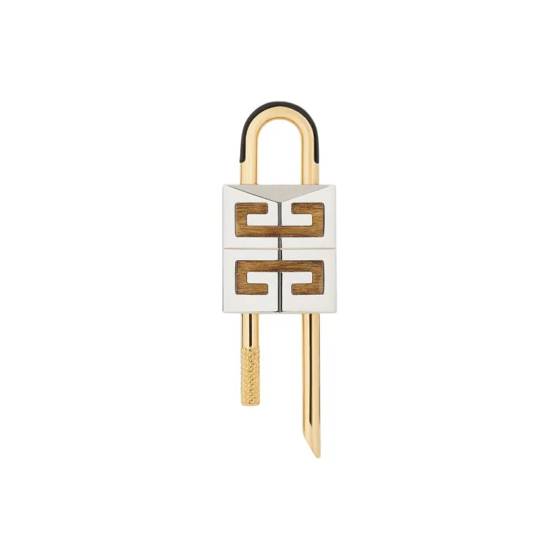 Givenchy Aluminum & Brass Padlock Bag Accessory Men's Gold & Silver-0