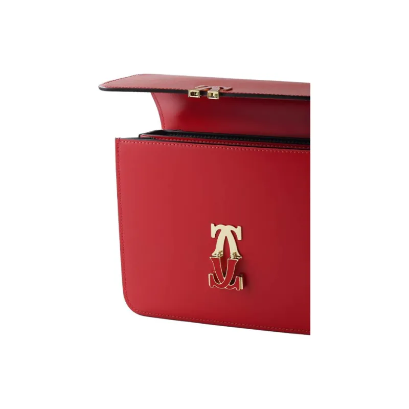 CARTIER C De Cartier Collection Calfskin Shoulder Bag Crossbody Bag Mini Women's Red-1