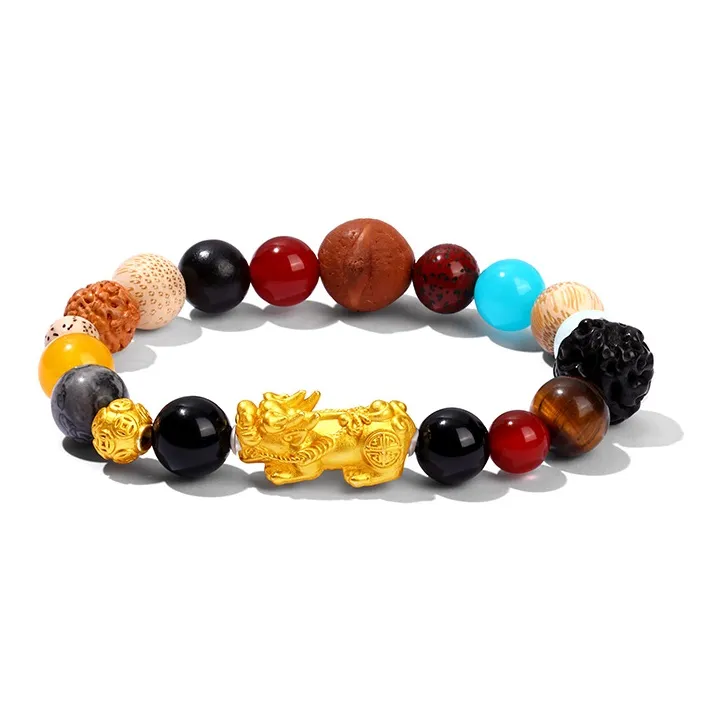 RUOK Beaded Bracelet Wooden Unisex-5