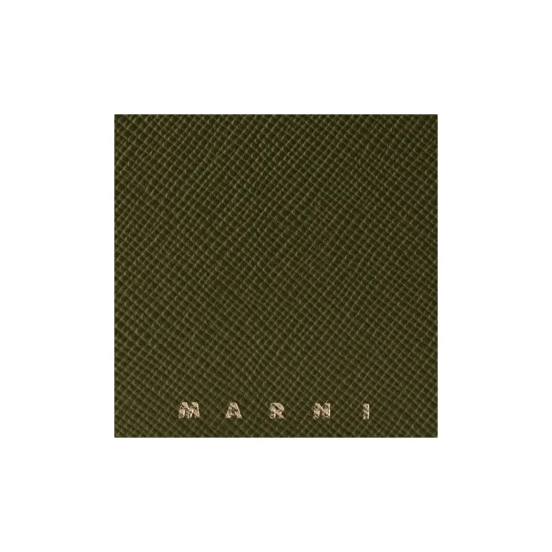 MARNI Calfskin Coin Purses Wallets Mini Women's Jasper/White-4