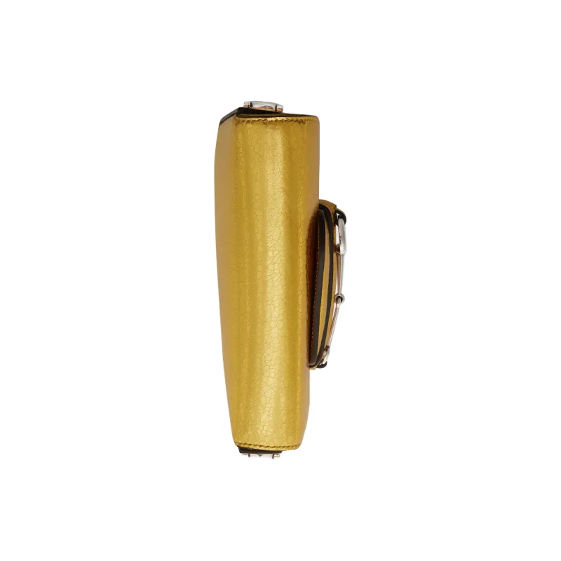 GUCCI Horsebit 1955 Leather Portable Crossbody Bag Shoulder Bag Mini Women's Gold-5