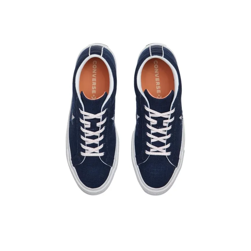 Converse One Star Ox Canvas Shoe Blue/White-3