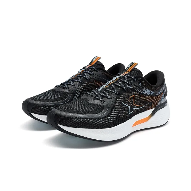 China Post x XTEP Cushioning Slip Resistant And Abrasion Resistant Low Top Training Running Shoes Men's Black/Mist Blue-3