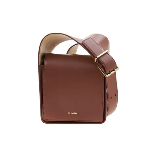 JIL SANDER Cow Leather Shoulder Bag Women's Rosewood