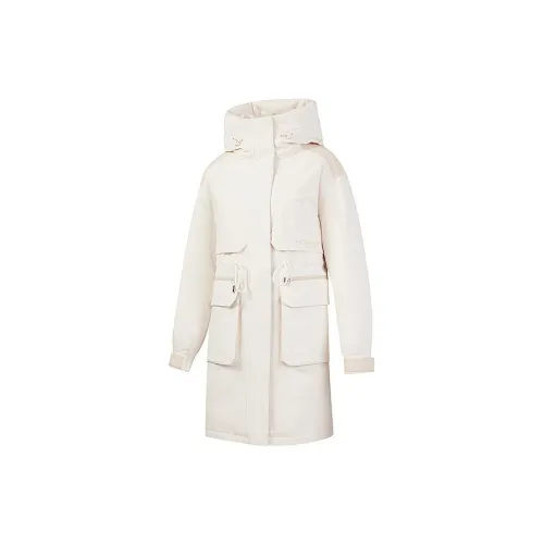 QIAODAN Down Jackets Women's Cream White/Dusty Pink