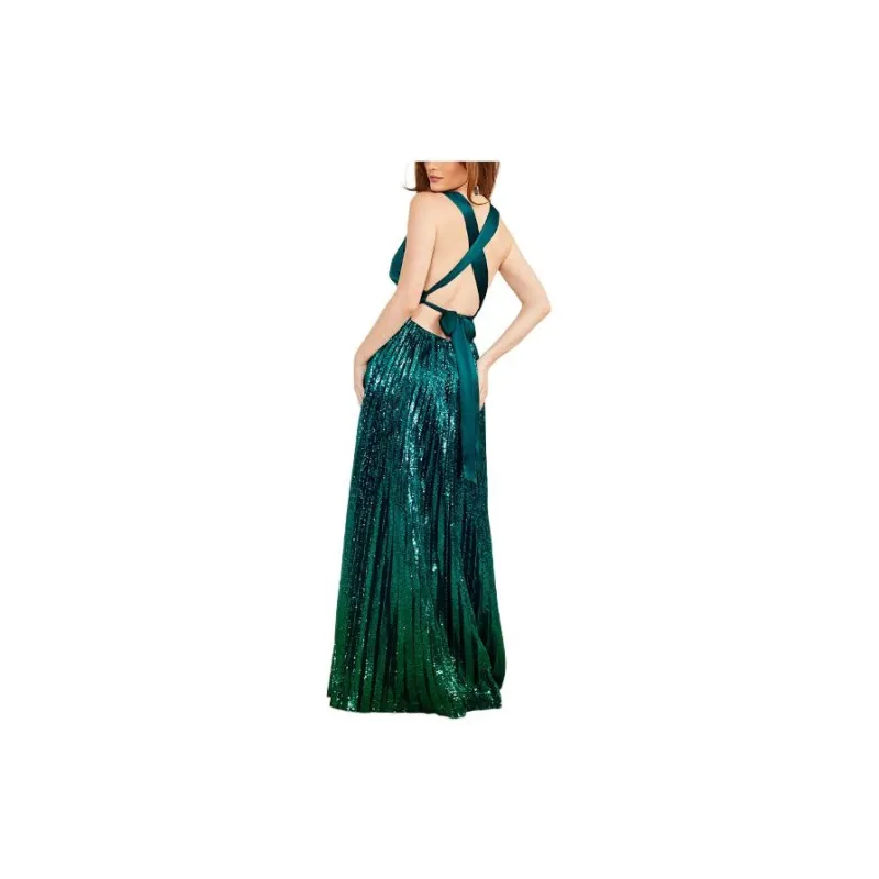 GUESS Bryce Pleated Ombré Dress Slip Dresses Women's Green-2