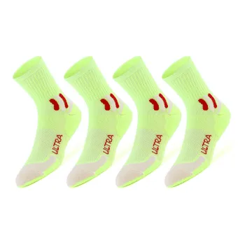 MUSCLESWING Mid Calf Socks Unisex 4 Pack Neon Green