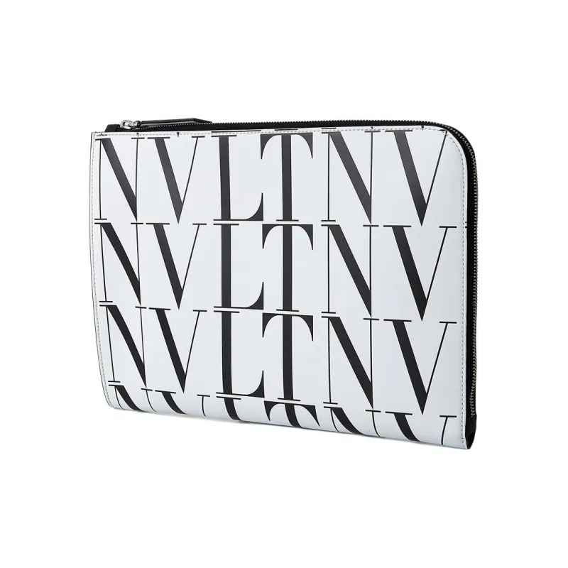Valentino Cow Leather Clutch Women's White-1