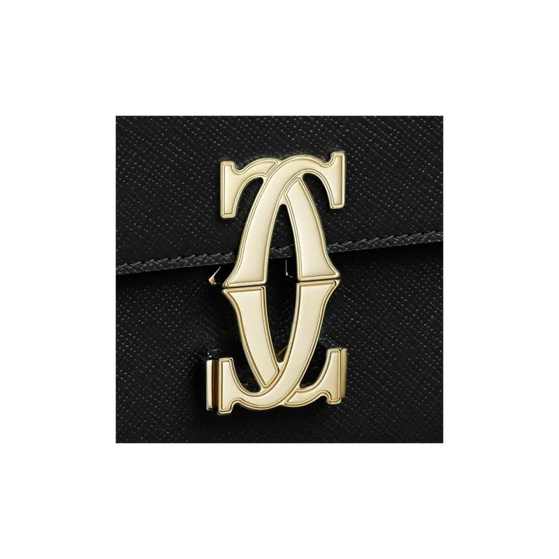 CARTIER C De Cartier Collection Textured Calfskin Crossbody Bag Shoulder Bag Women's Black-1