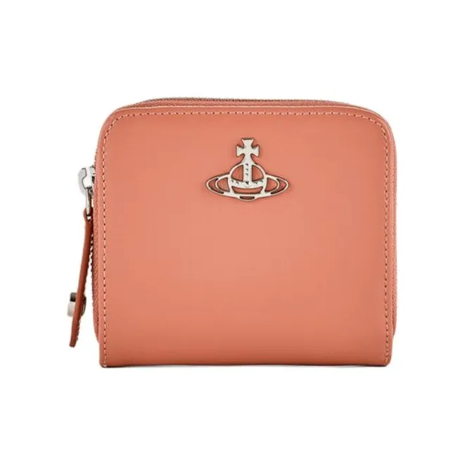 Vivienne Westwood Jordan Cow Leather Wallet Medium Size Women's Pink-0