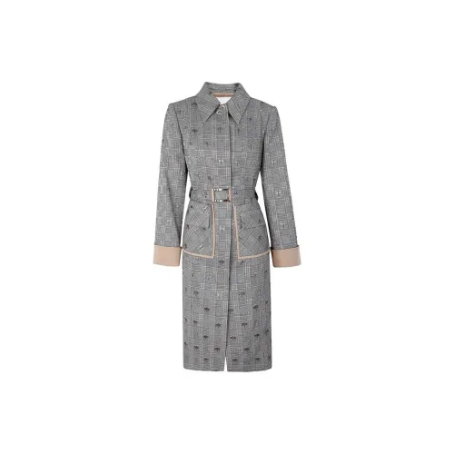 My Teno Trench Coats Women's Plaid