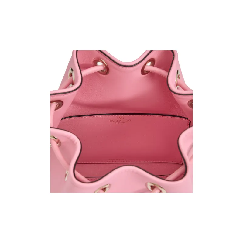 Valentino Calfskin Bucket Bag, Handbag, Shoulder Bag, Crossbody Bag Women's Cream Pink-6