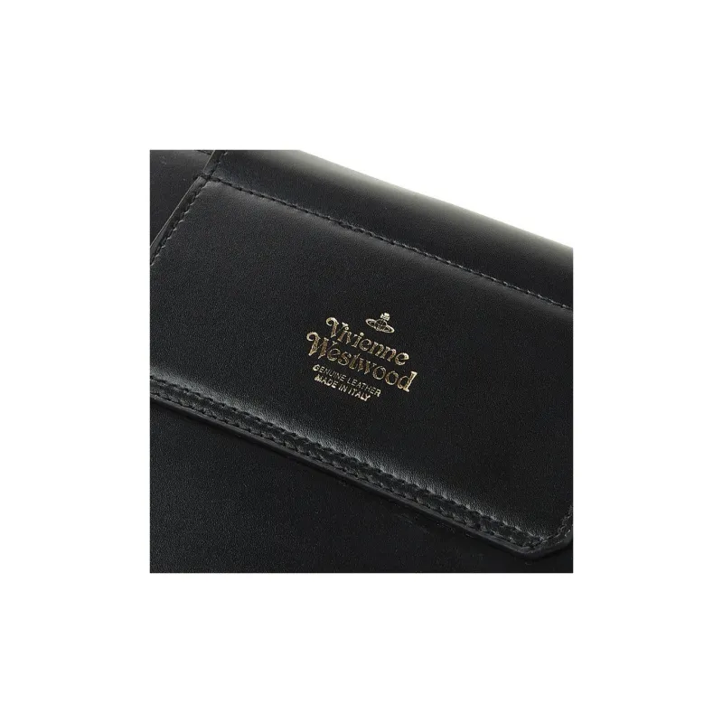 Vivienne Westwood Linda Cow Leather Crescent Bag, Saddle Bag, Shoulder Bag, Crossbody Bag Women's Black-7