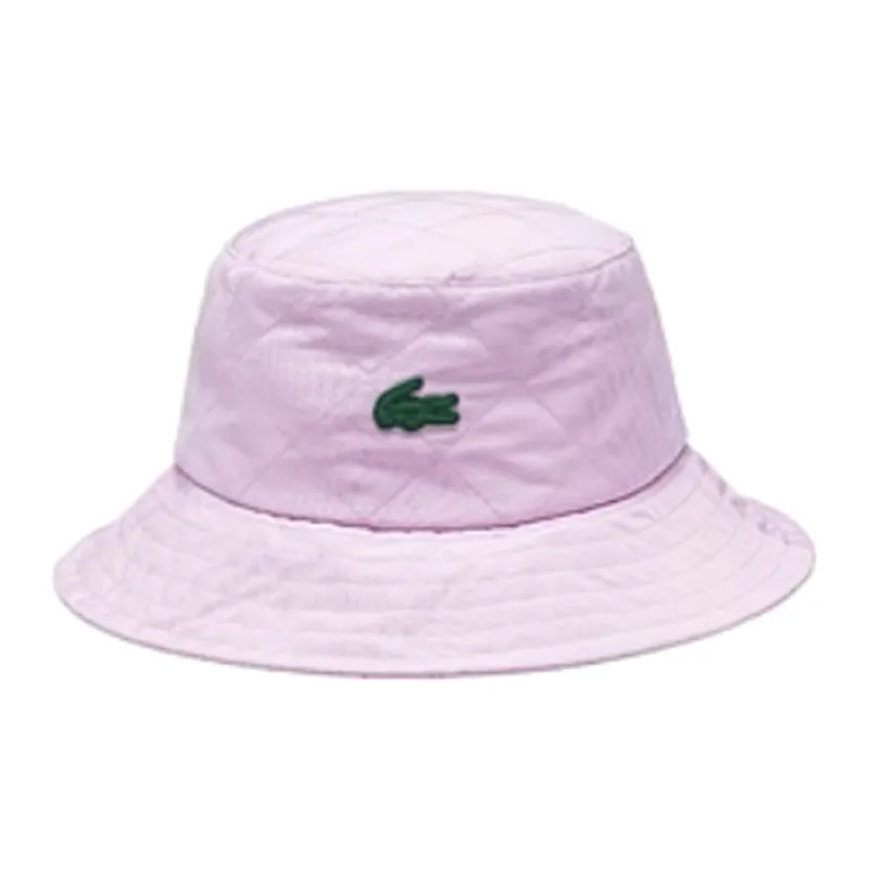 LACOSTE Polyester Silicone Bucket Hats Unisex Black/Pink-2