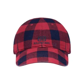 Balenciaga Logo embroidered Check Cap