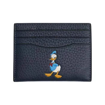 COACH Disney Collaboration Card Case Recycled Leather Card Slot Card Holder Men's Denim Blue