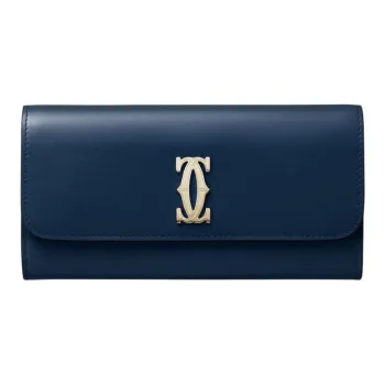 CARTIER C De Cartier Collection Calfskin Wallet Women's Midnight Blue