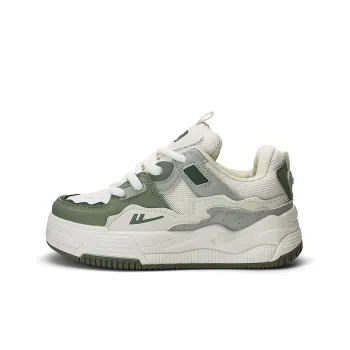 Warrior Sports Casual Shoes Abrasion Resistant Height Increasing Thermal Low Top Skateboard Shoes Women's Beige Green