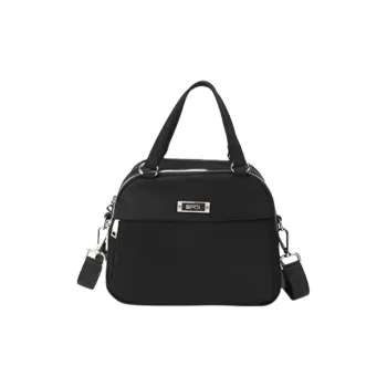 FOUVOR Oxford Shoulder Bag Medium Size Women's Black/Postal Green/Purple Blue