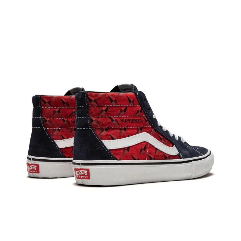 Sk8 Supreme X Vans Hi Pro 'Diamond Plate Navy Red'-3