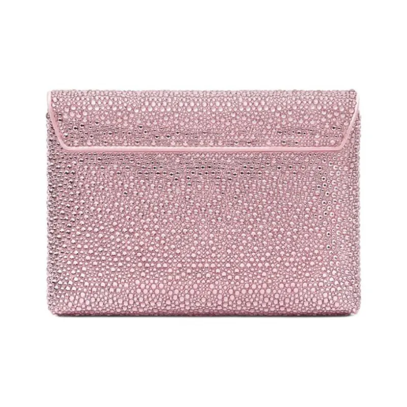 FANSIZHE La Medusa Viscose With Silk Blend Envelope Bag, One Shoulder Crossbody, Clutch Women's Pink-2