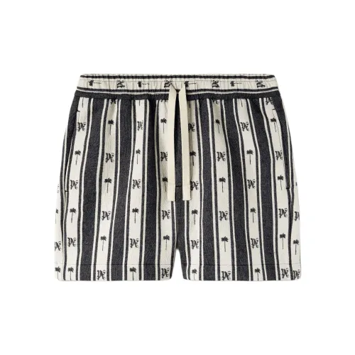 PALM ANGELS Monogram-print Striped Shorts