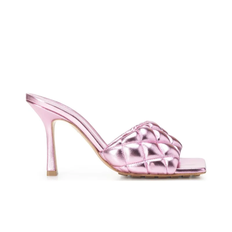 Bottega Veneta Quilted Square Toe Sandals Women's-1