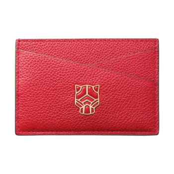 CARTIER PANTHÈRE Shiny Calfskin Card Holder Women's Red