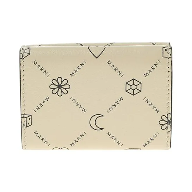 MARNI Cow Leather Wallet Women's Light Ivory-2