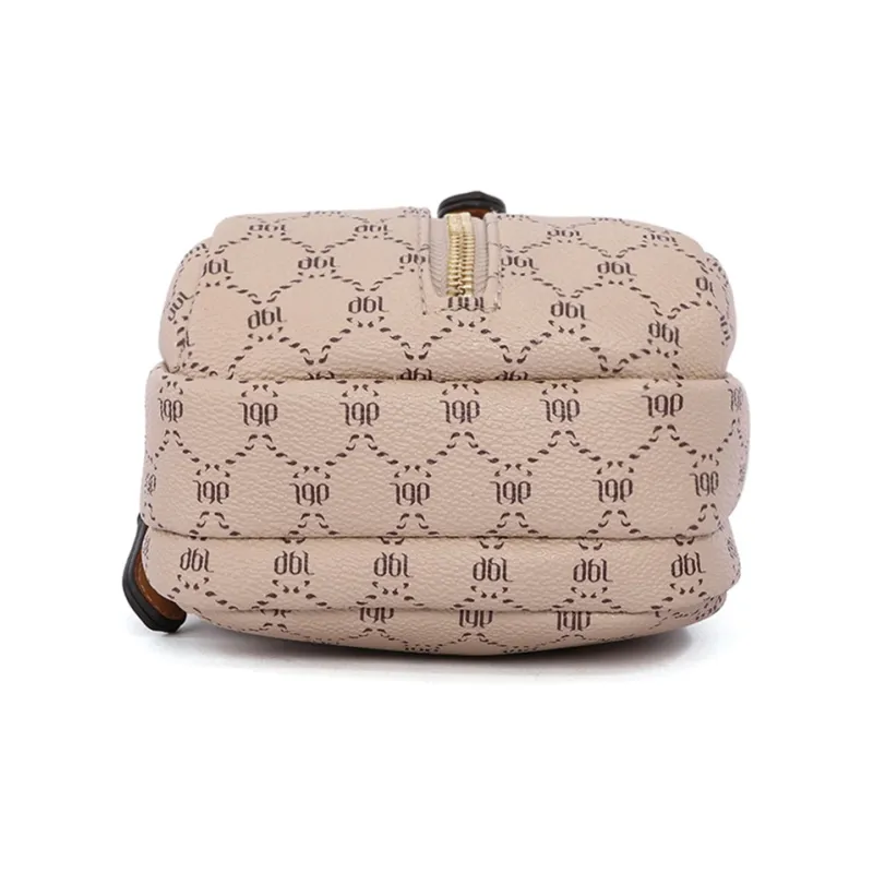 Dubaolu Polyvinyl Chloride PVC With Polyurethane Crossbody Bag Regular Women's Shell Apricot/Shell Khaki-4