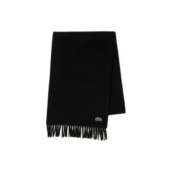 LACOSTE Knit Scarves Men's Black