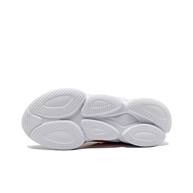 QIAODAN Anti Slip And Wear Resistant Breathable Low Top Running Shoes Women's White Pink-5