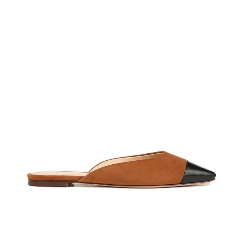 VERONICA BEARD Wrap-toe Slippers Women's Black Brown-1