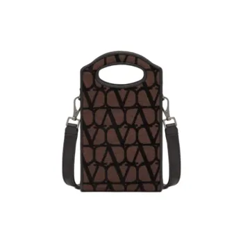 Valentino GARAVANI Leather Shoulder Bag, Crossbody Bag, Handbag Mini Men's Caramel & Black