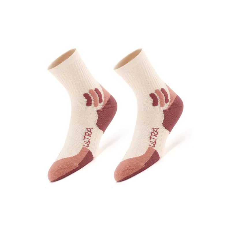 MUSCLESWING Mid Calf Socks Unisex 4 Pack Beige-1