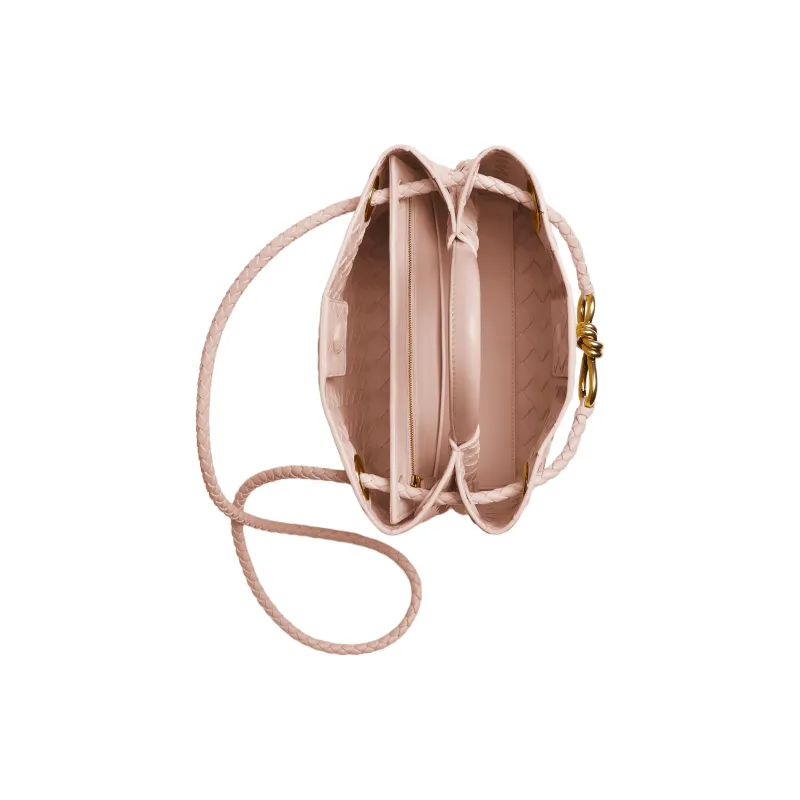 Bottega Veneta Andiamo Series Sheepskin Shoulder Bag, Crossbody Bag, Handbag Trumpets Women's Lotus Blossom Pink-3