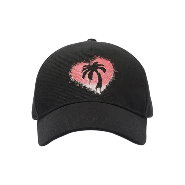 PALM ANGELS Cotton Baseball Caps Unisex Black-0