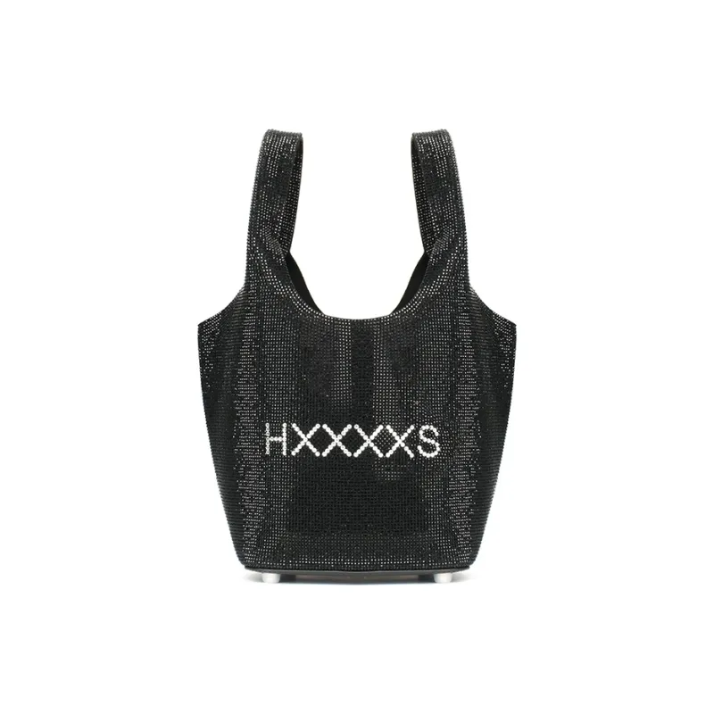 HXXXXS Cow Leather Bucket Bag Handbag Tubas Women's Dove Gray/Black-10