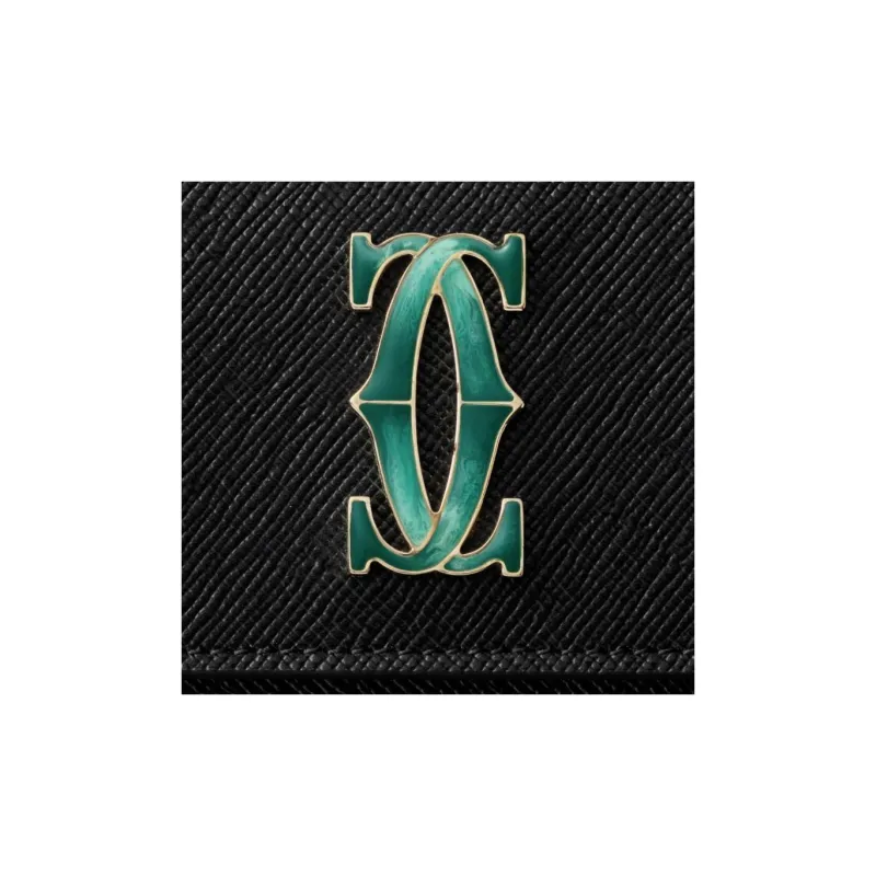 CARTIER C De Cartier Collection Calfskin Wallet Women's Black-4