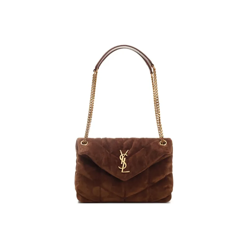 SAINT LAURENT Suede Crossbody Bag Shoulder Bag Women's Brown-1