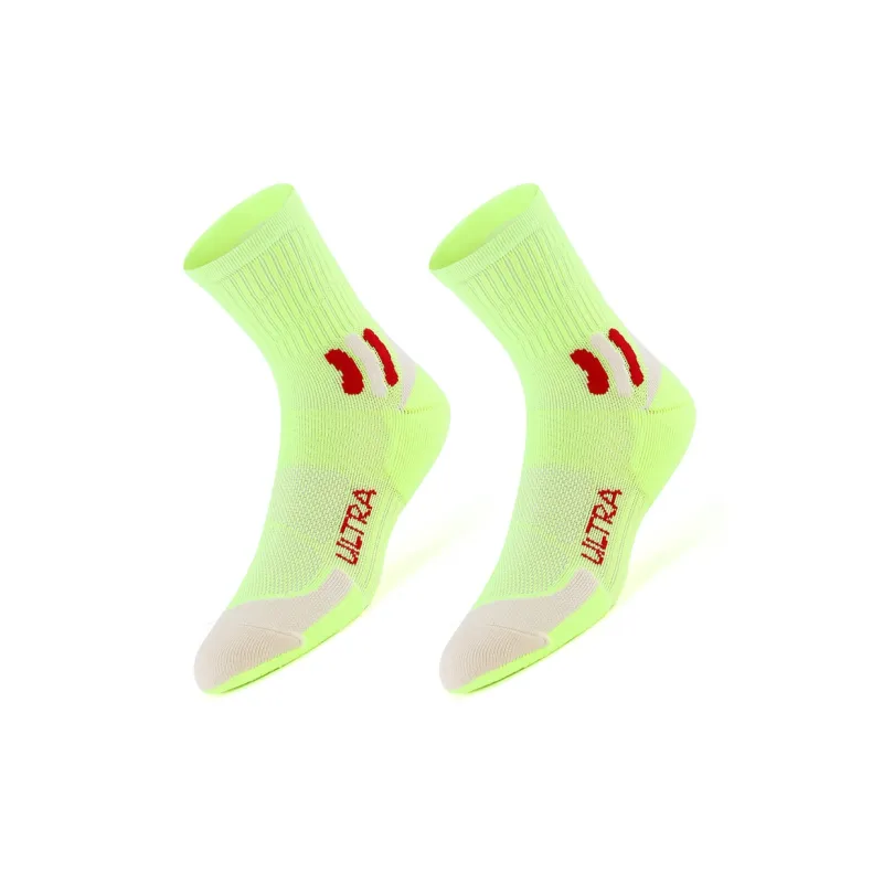 MUSCLESWING Mid Calf Socks Unisex 4 Pack Neon Green-2