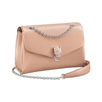 CARTIER PANTHÈRE Calfskin Crossbody Bag Shoulder Bag Small Size Women's Pink