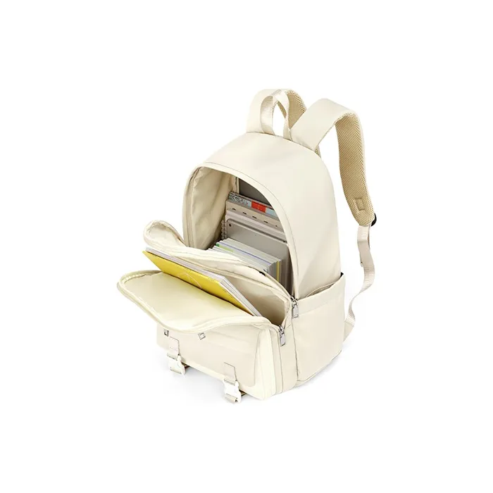 MAKEUP KITTEN Nylon Backpack Large Size Unisex Black/Khaki-12