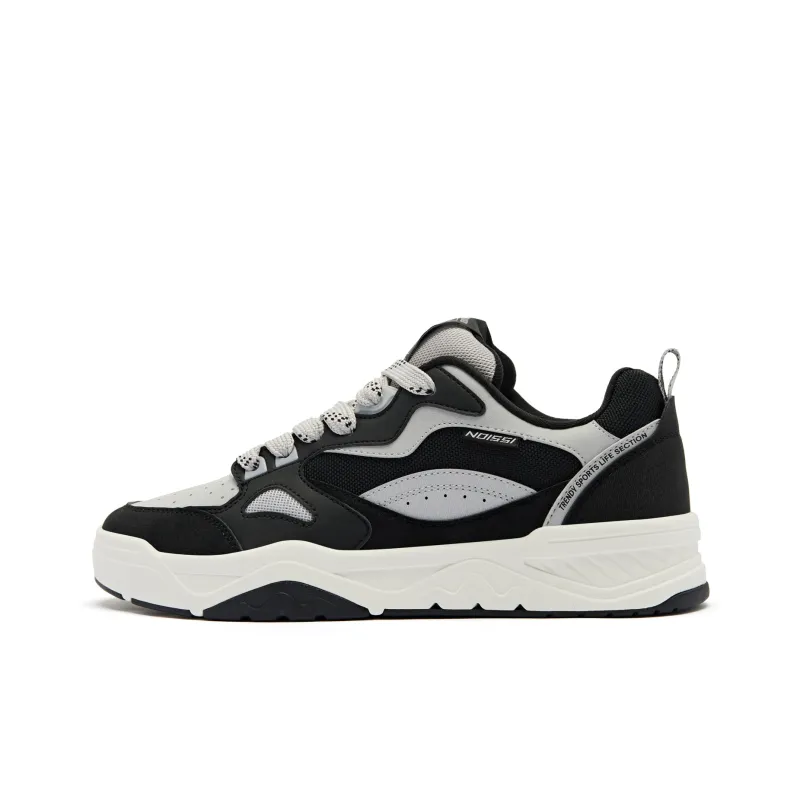 QIAODAN Sea Salt 1.0 Height Increasing Balance Wear Resistant Slip Resistant Low Top Skateboard Shoes Men's Black Gray-0