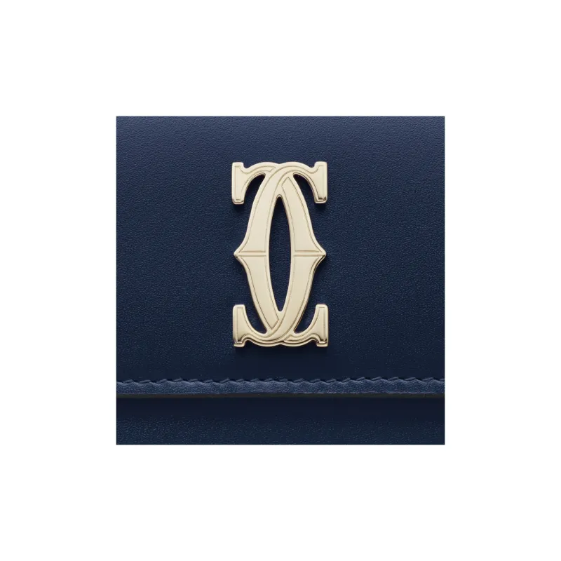 CARTIER C De Cartier Collection Calfskin Wallet Mini Women's Midnight Blue-4