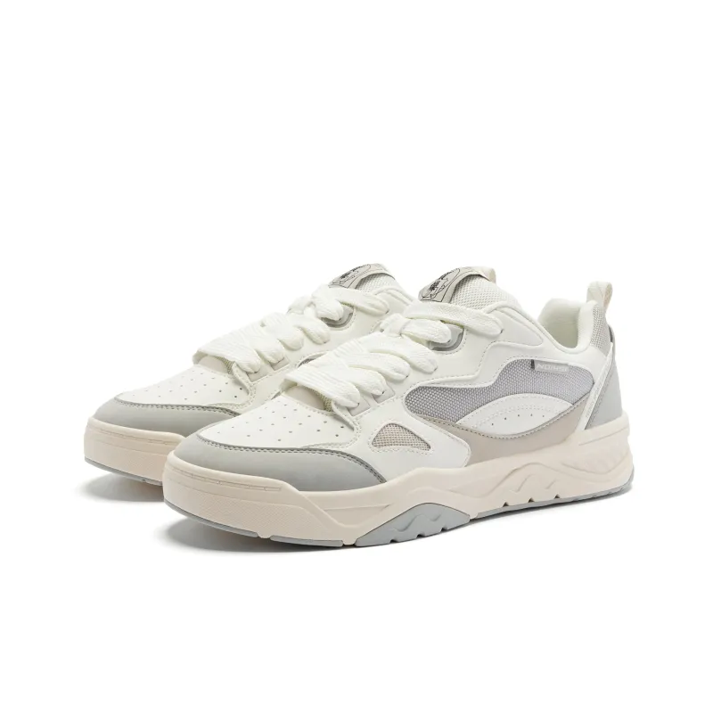 QIAODAN Sea Salt 1.0 Height Increasing Wear Resistant Slip Resistant Low Top Skateboard Shoes Men's Ivory-2
