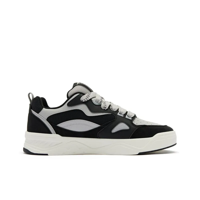 QIAODAN Sea Salt 1.0 Height Increasing Balance Wear Resistant Slip Resistant Low Top Skateboard Shoes Men's Black Gray-1