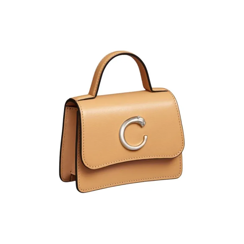 CARTIER PANTHÈRE Calfskin Shoulder Bag, Crossbody Bag, Handbag Extra Small Women's Camel Beige-0