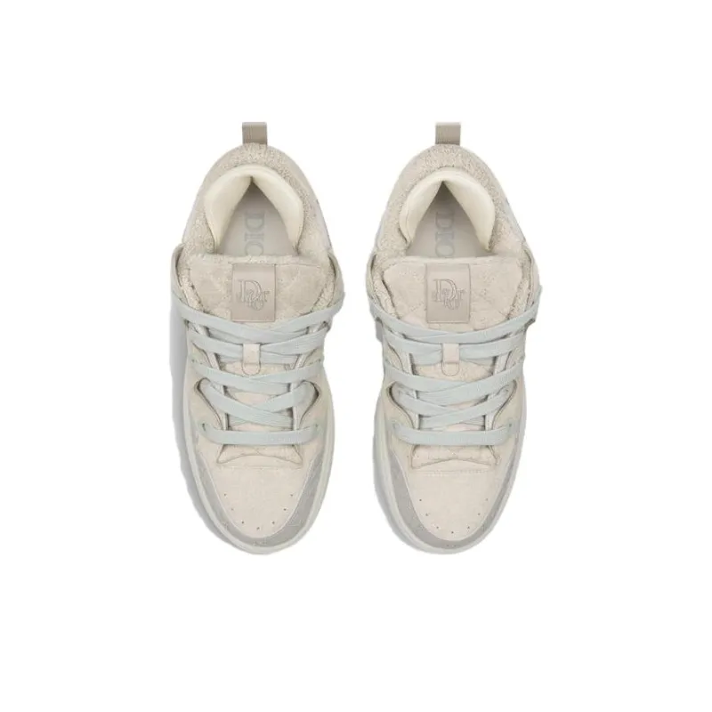 DIOR B9S Skater Erl Cream Suede With White And Cream DIOR Oblique Jacquard-3