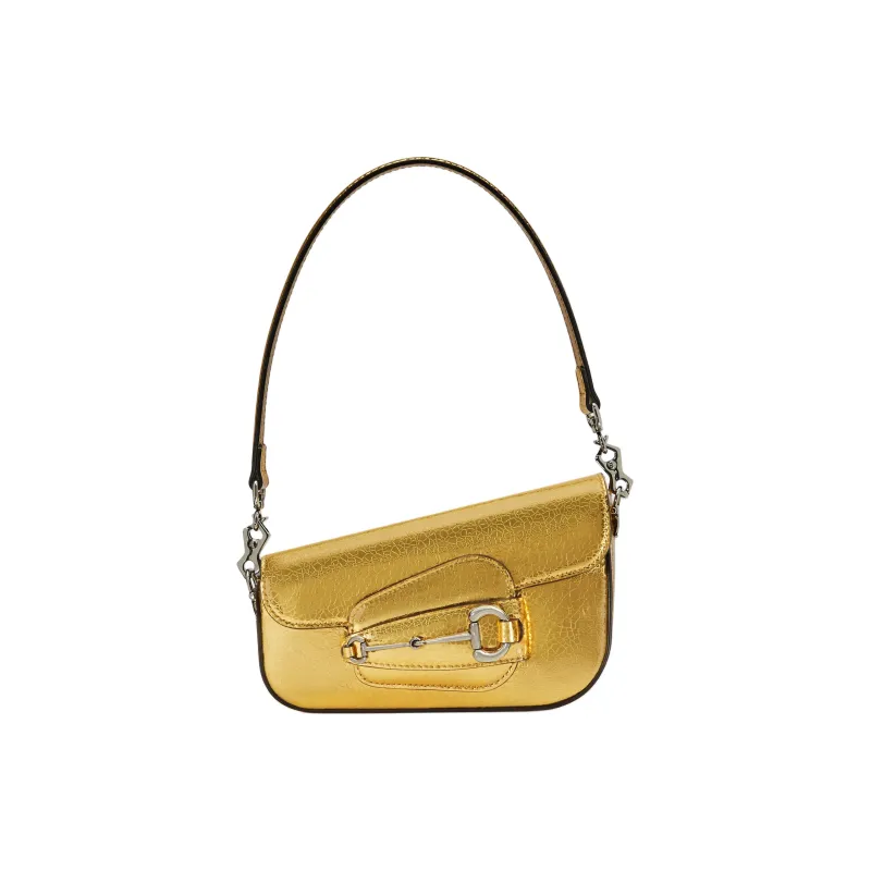 GUCCI Horsebit 1955 Leather Portable Crossbody Bag Shoulder Bag Mini Women's Gold-1